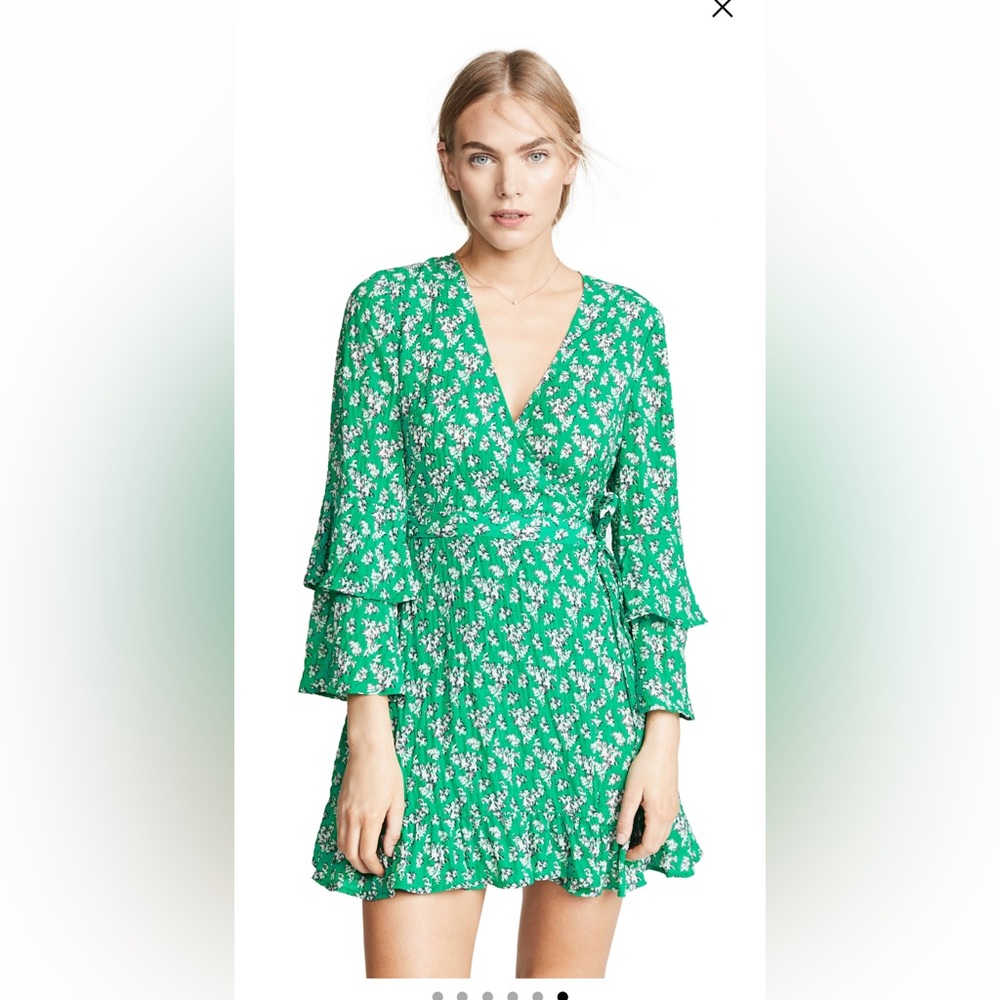 Green Mini Wrap Dress